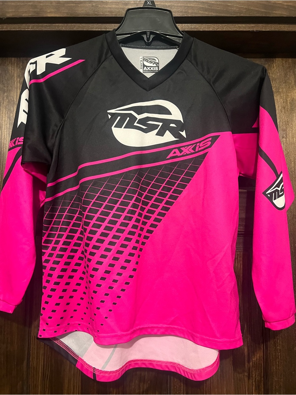 Kids' Long Sleeve MSR AXXIS motocross Jersey in Bright Pink & Black